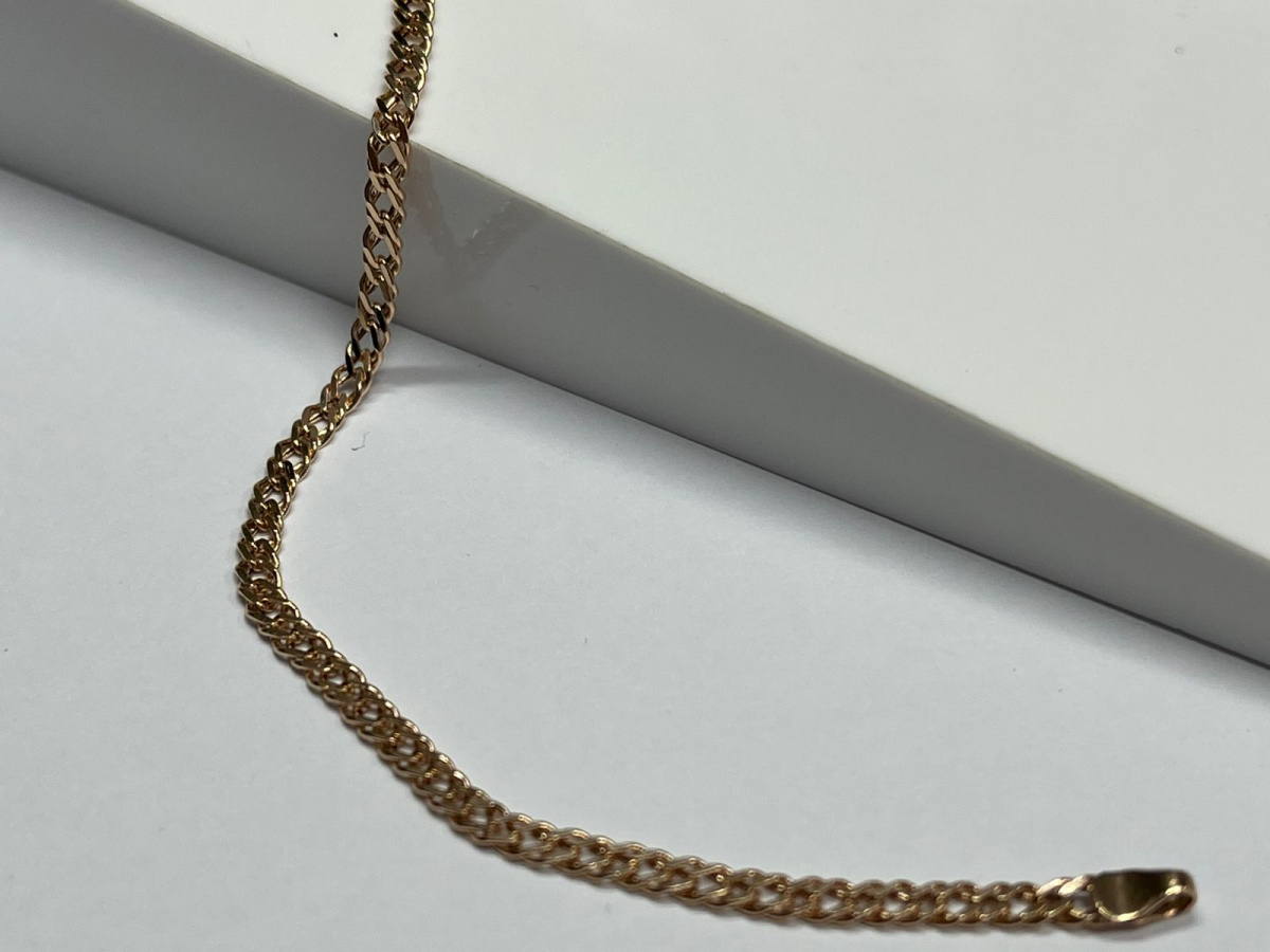 БРАСЛЕТ ПУСТОТЕЛЫЙ Ромб двойной (Au 585)