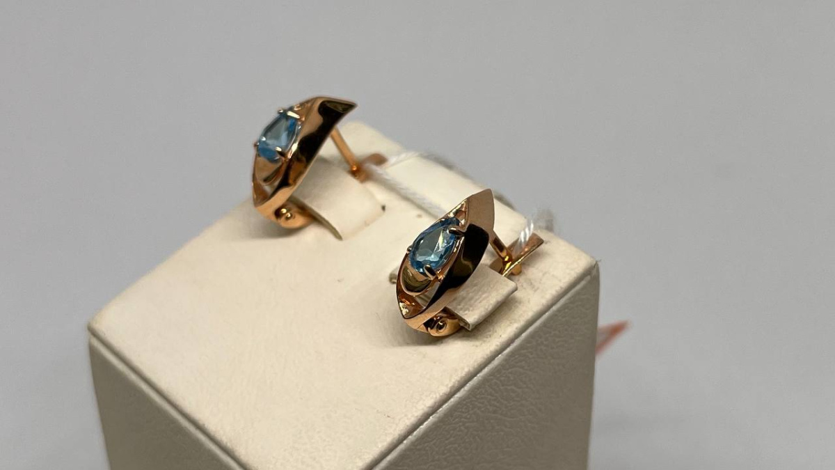 СЕРЬГИ С КАМНЕМ (Au 585)