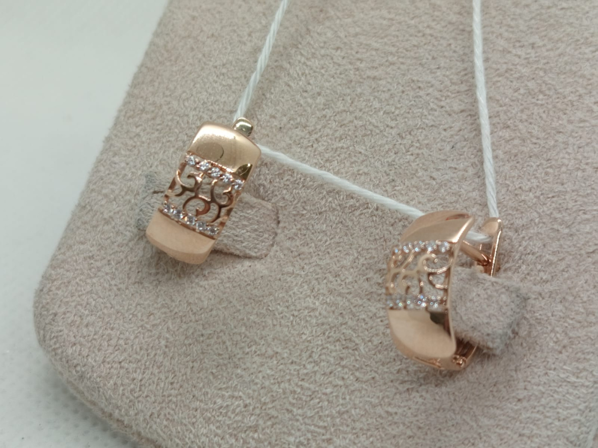 СКМИ585 СЕРЬГИ С КАМНЯМИ (Au 585)