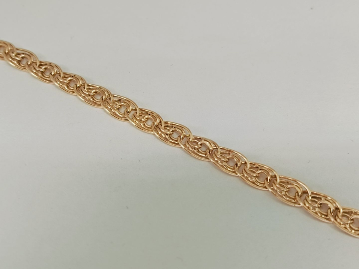 БРАСЛЕТ ПУСТОТЕЛЫЙ Нона-бисмарк (Au 585)