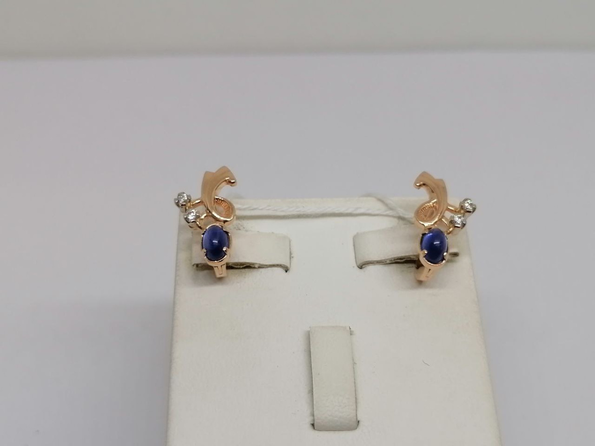 СКМИ585 СЕРЬГИ С КАМНЯМИ (Au 585)