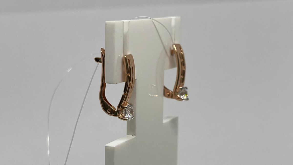 СЕРЬГИ С КАКМНЕМ (Au 585)