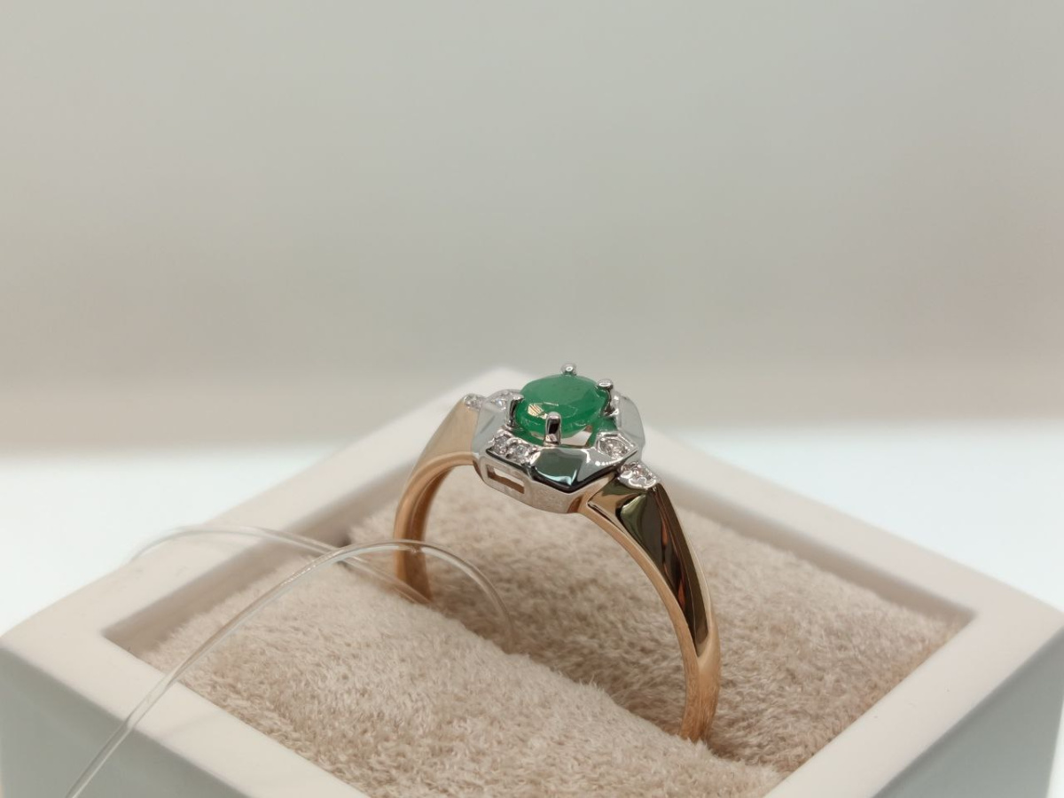 КОЛЬЦО Бриллиант, изумруд (Au 585)