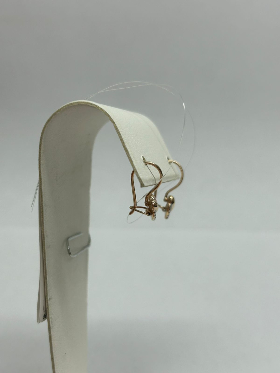 СЕРЬГИ ПЕТЕЛЬКА с камнями (Au 585)