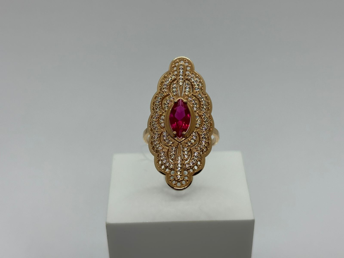 КОЛЬЦО С КАМНЯМИ (Au 585)