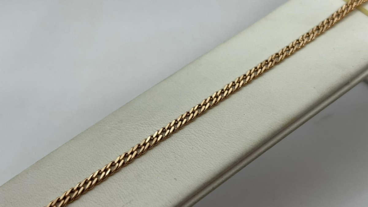 611105023 БРАСЛЕТ ПУСТОТЕЛЫЙ Ромб двойной (Au 585)