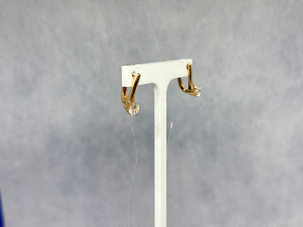 СЕРЬГИ С КАМНЕМ (Au 585)