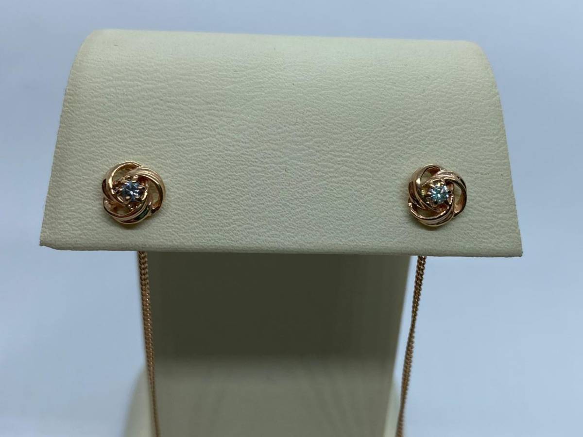 СЕРЬГИ ПРОДЕВКИ с камнем (Au 585)