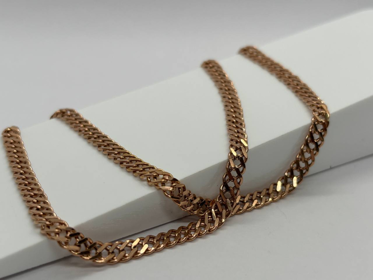 ЦЕПЬ ПУСТОТЕЛАЯ Ромб двойной (Au 585)