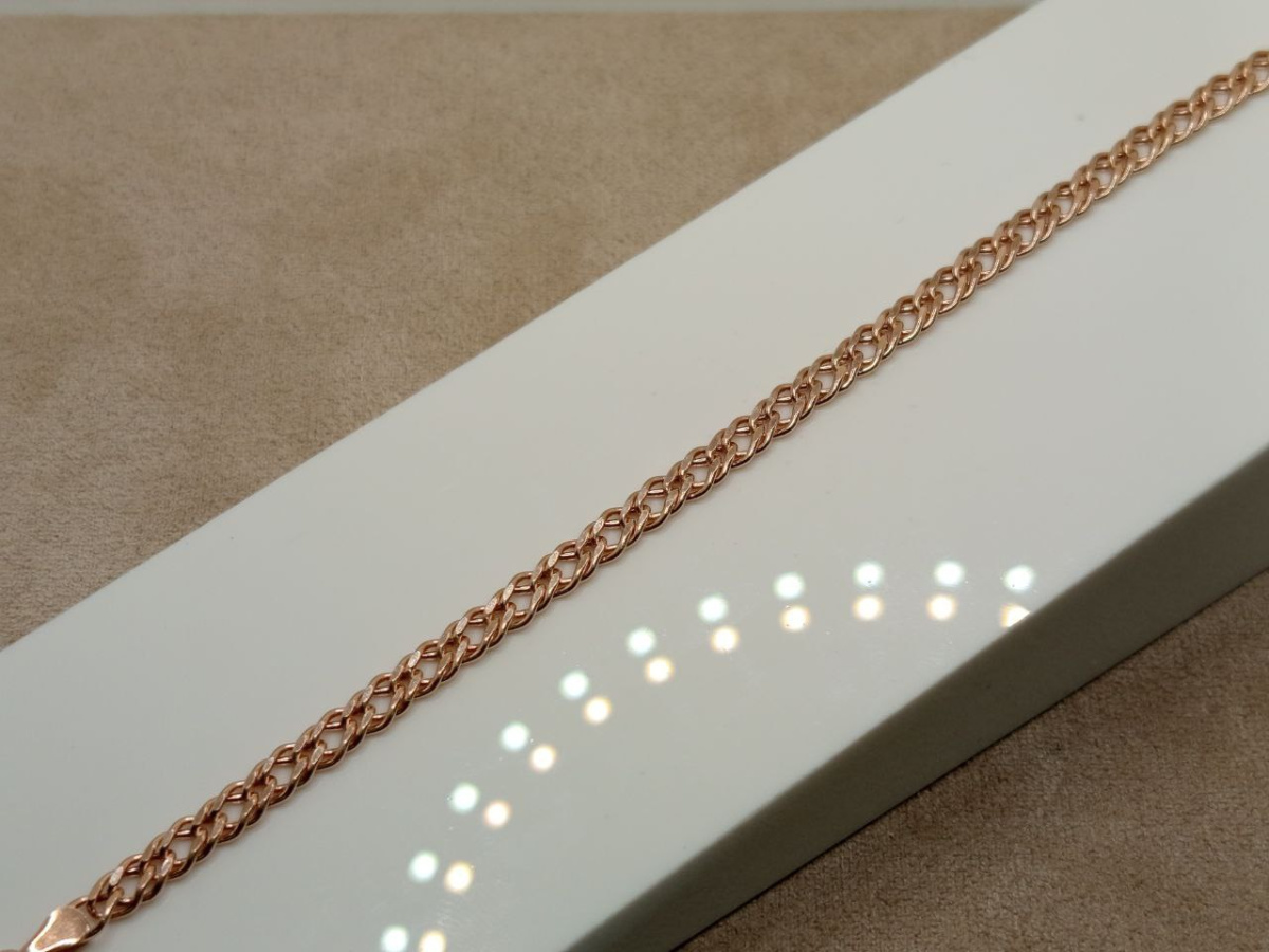 БРАСЛЕТ ПУСТОТЕЛЫЙ Ромб двойной (Au 585)