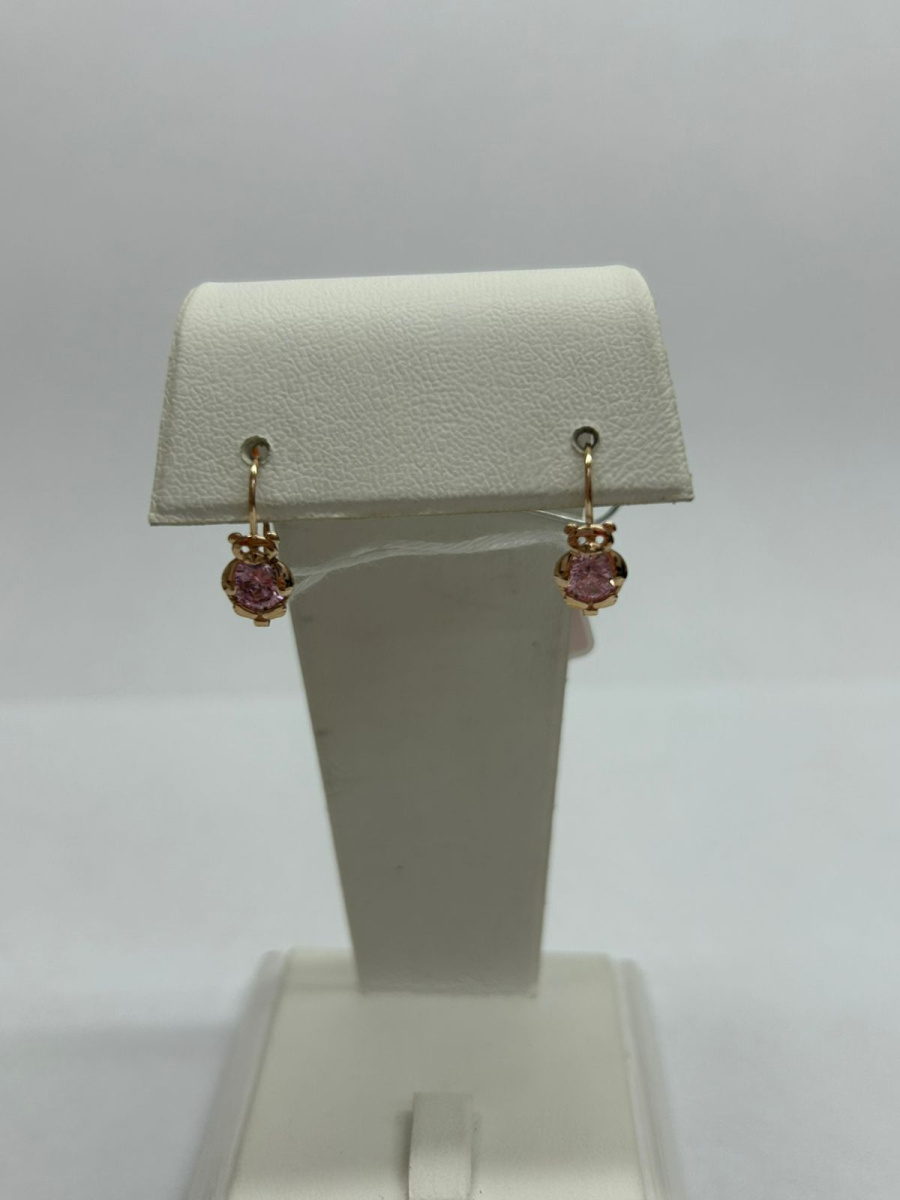 СКМ585 СЕРЬГИ С КАМНЕМ (Au 585)