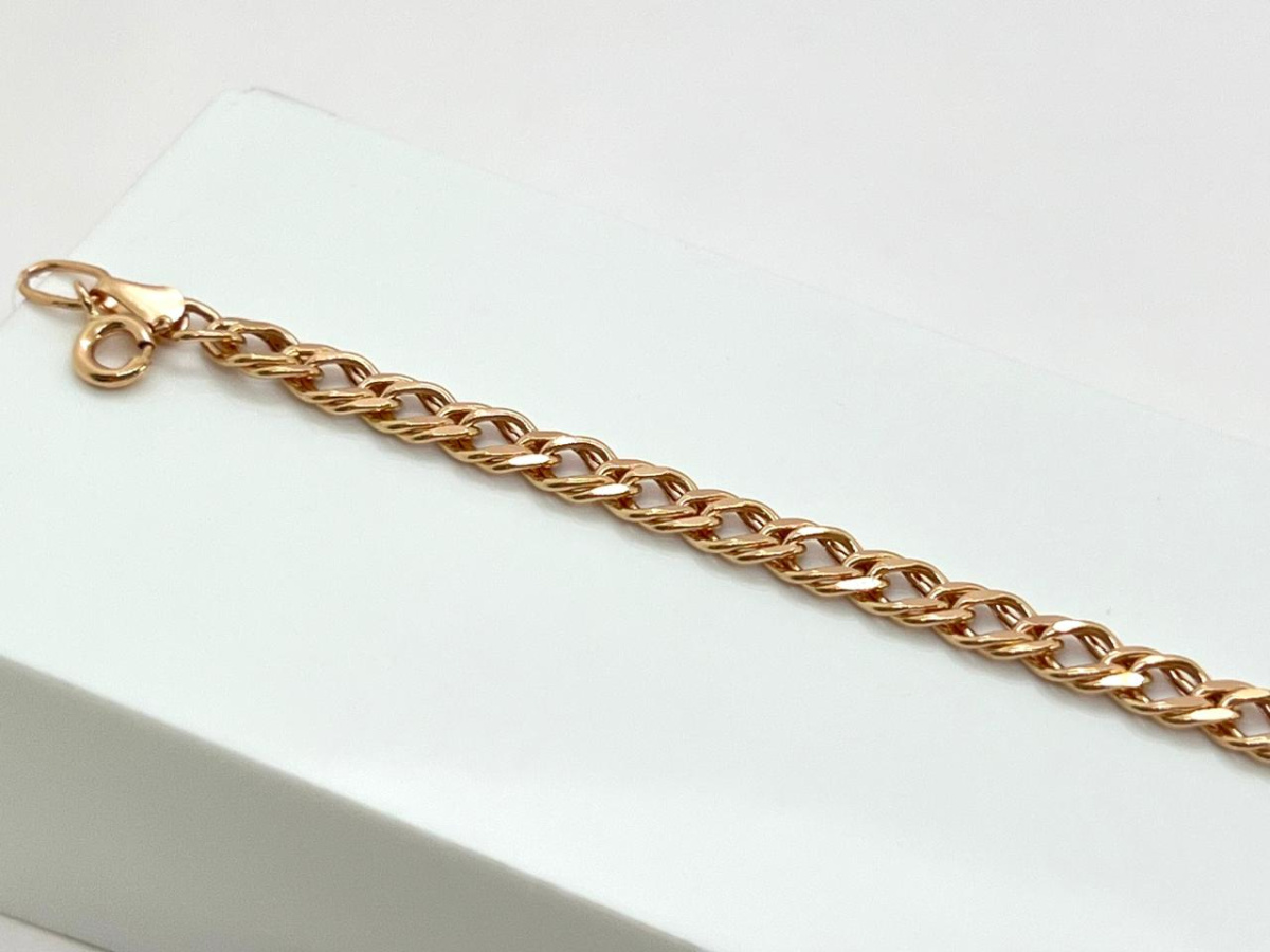 БРАСЛЕТ ПУСТОТЕЛЫЙ Ромб двойной (Au 585)