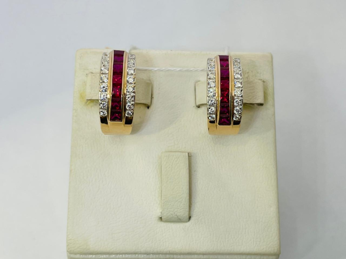 СКМИ585 СЕРЬГИ С КАМНЯМИ (Au 585)