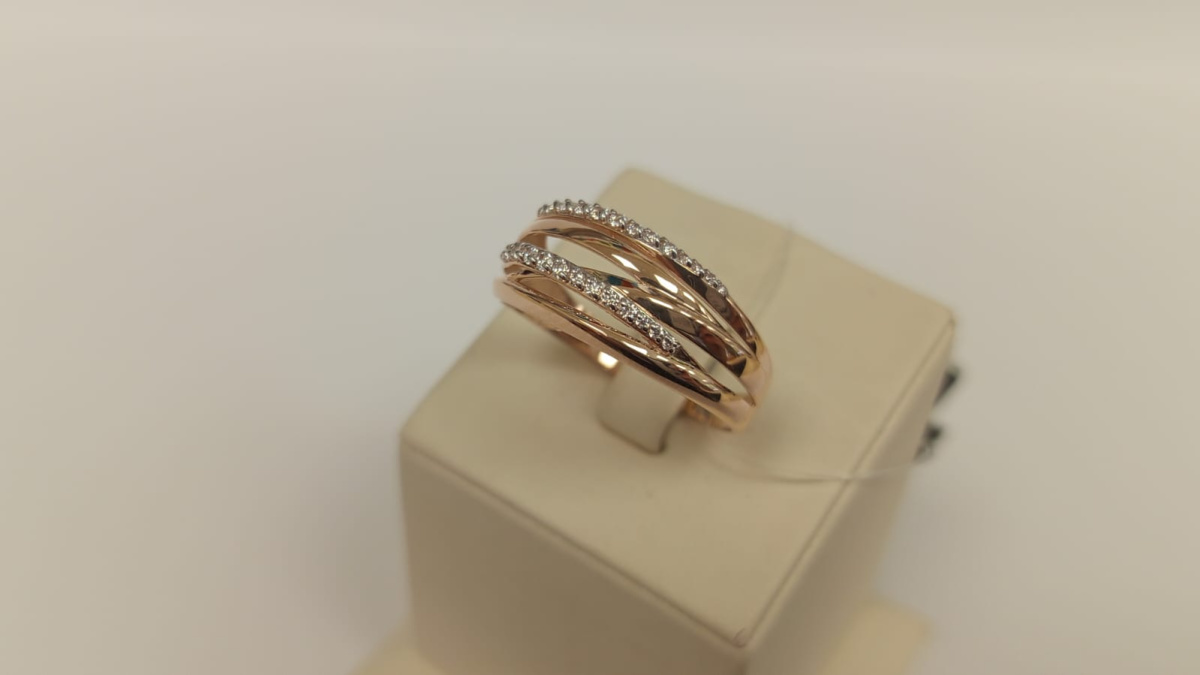 КОЛЬЦО С КАМНЯМИ (Au 585)