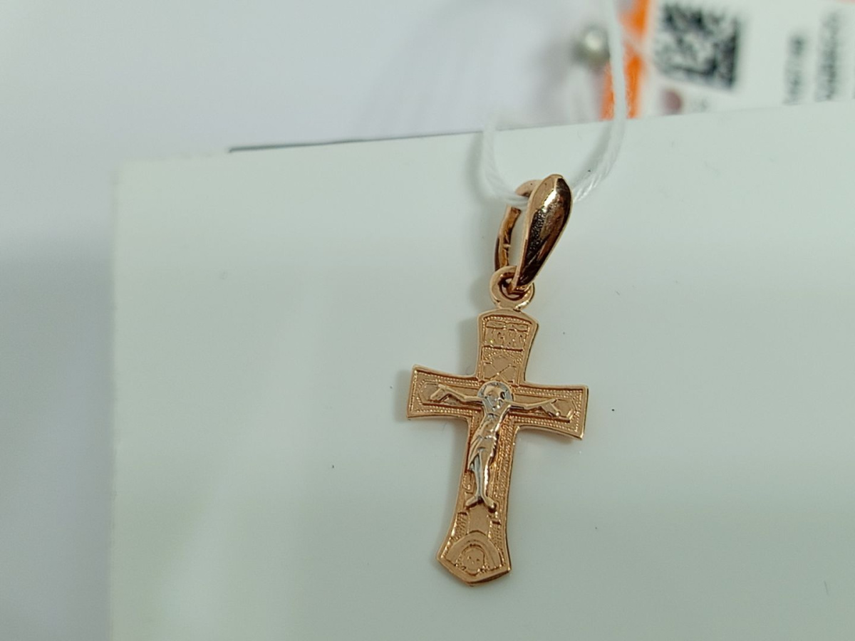 ПОДКБК585 ПОДВЕСКА КРЕСТ БЕЗ КАМНЯ (Au 585)