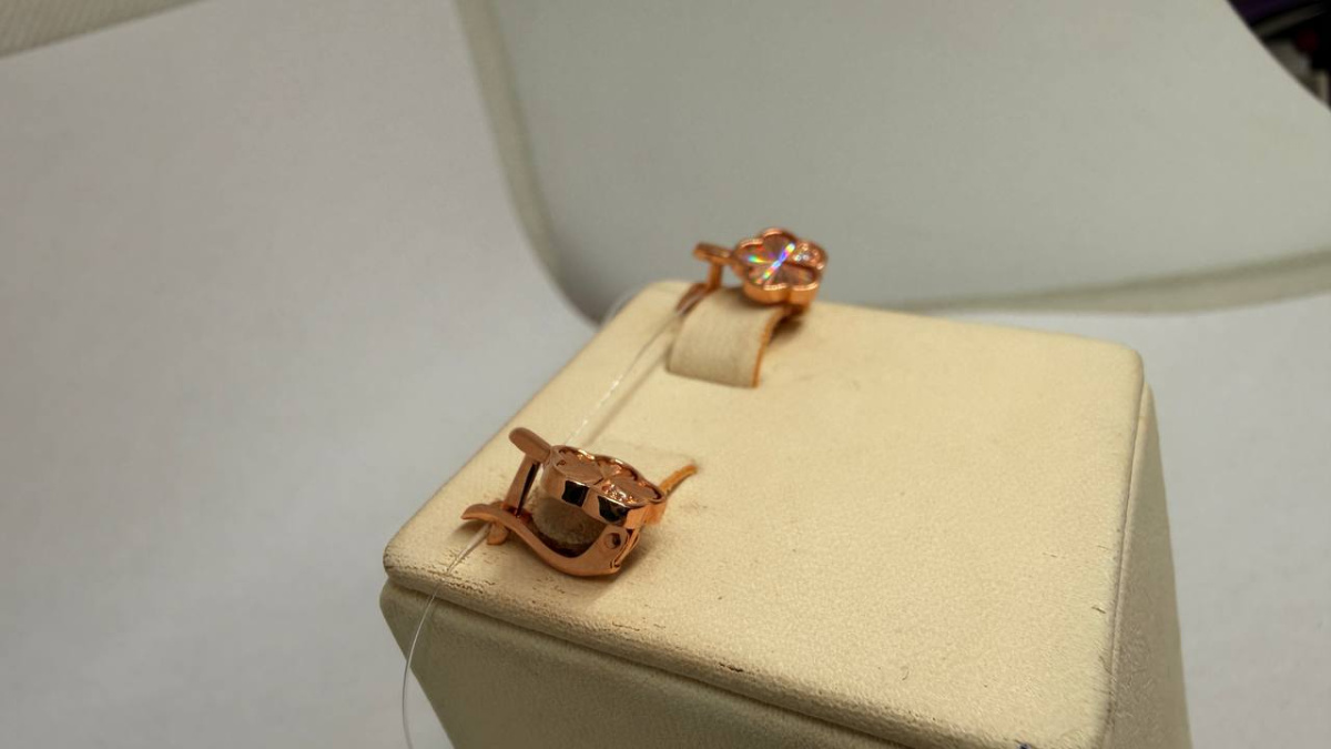 СЕРЬГИ С КАМНЕМ (Au 585)