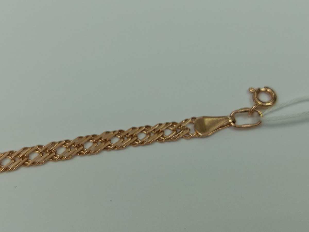 БРАСЛЕТ ПОЛНОВЕСНЫЙ Ромб тройной Au 585