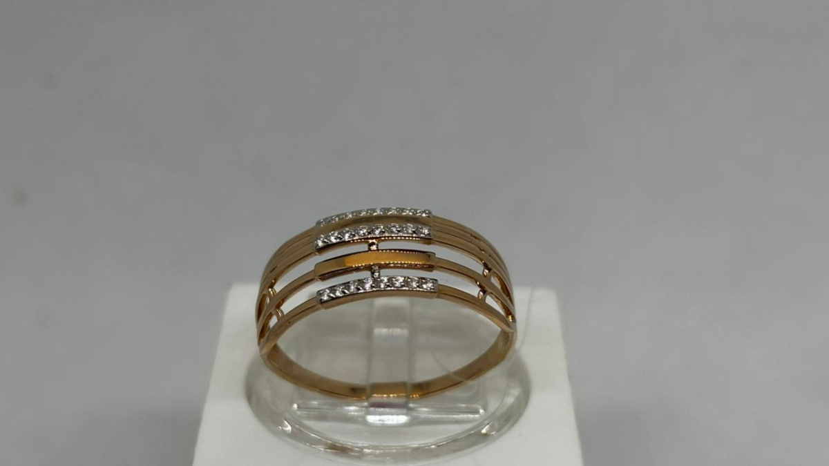 КОЛЬЦО С КАМНЯМИ (Au 585)