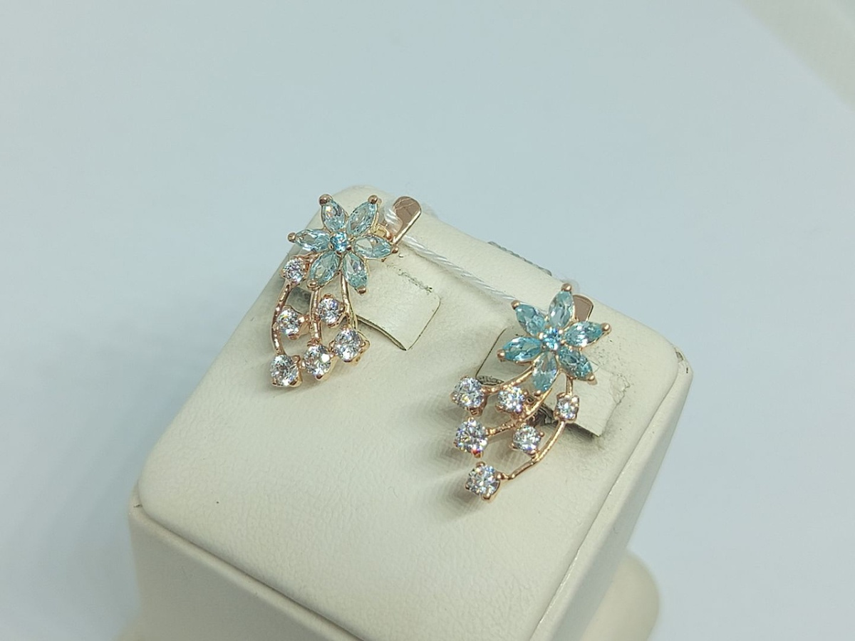 СКМИ585 СЕРЬГИ С КАМНЯМИ (Au 585)