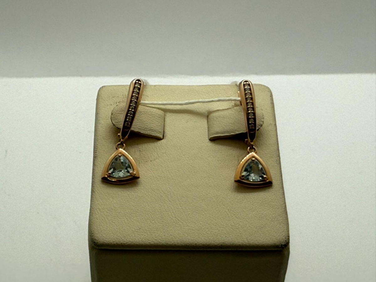 СКМИ585 СЕРЬГИ С КАМНЯМИ (Au 585)