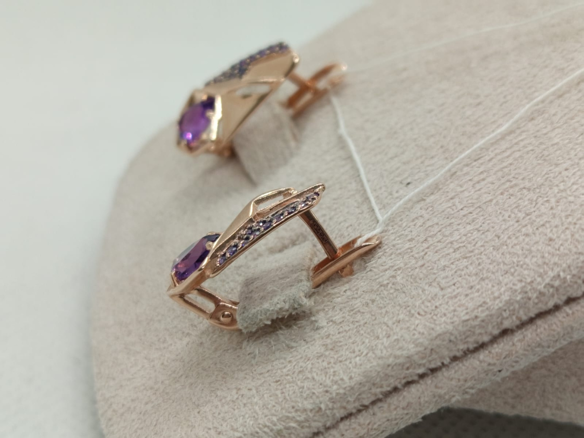 СКМИ585 СЕРЬГИ С КАМНЯМИ (Au 585)