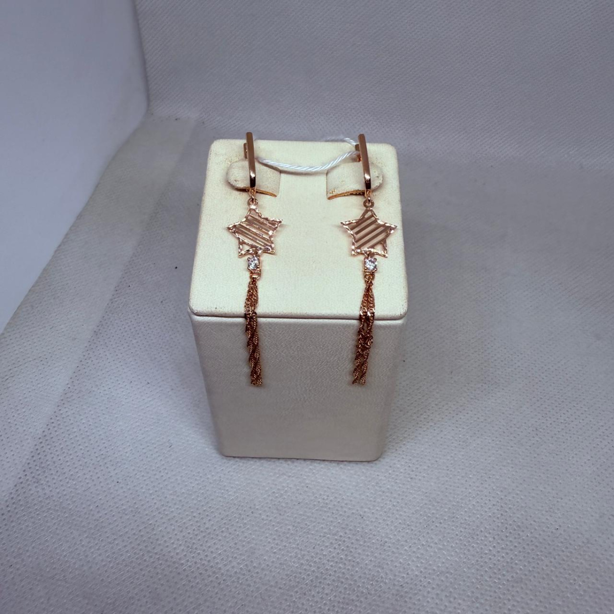 СКМ585 СЕРЬГИ С КАМНЕМ (Au 585)