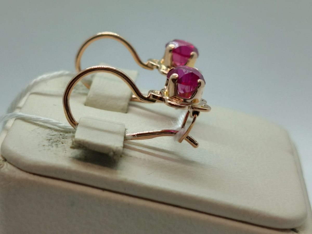 СКМ583 СЕРЬГИ С КАМНЕМ (Au 583)