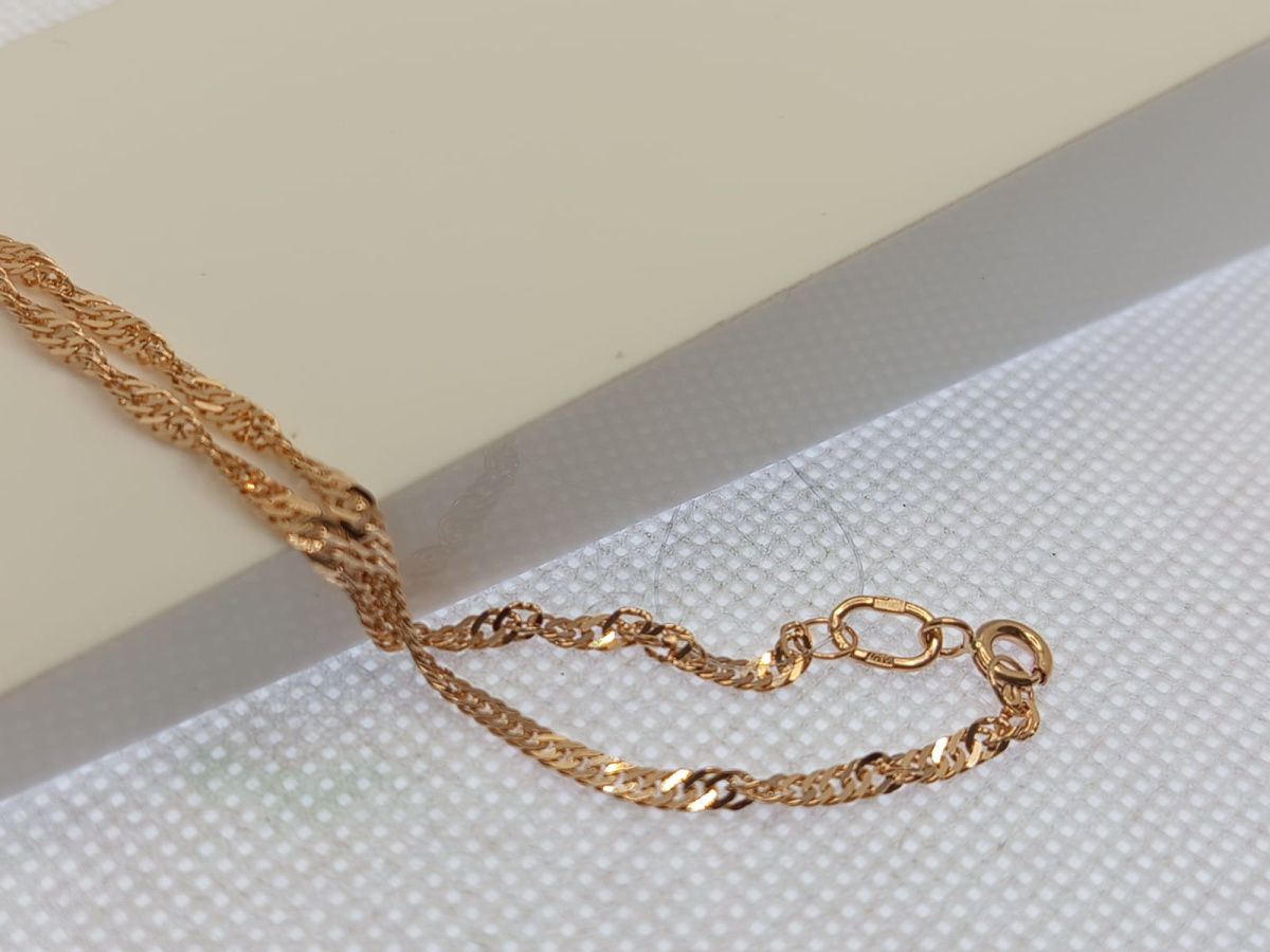 ЦЕПЬ ПУСТОТЕЛАЯ Сингапур (Au 585)