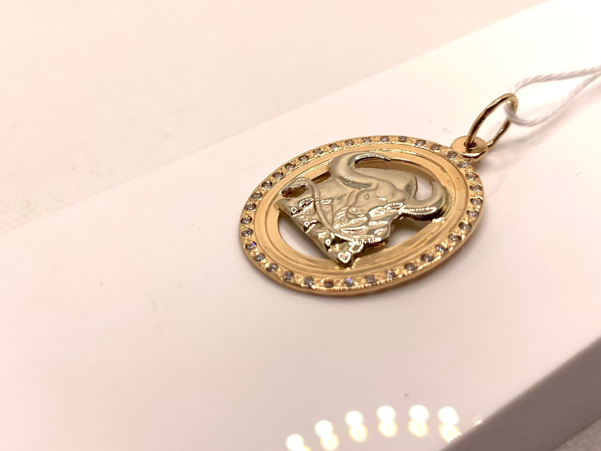 ПОДВЕСКА ЗНАК ЗОДИАКА ТЕЛЕЦ (Au 585)