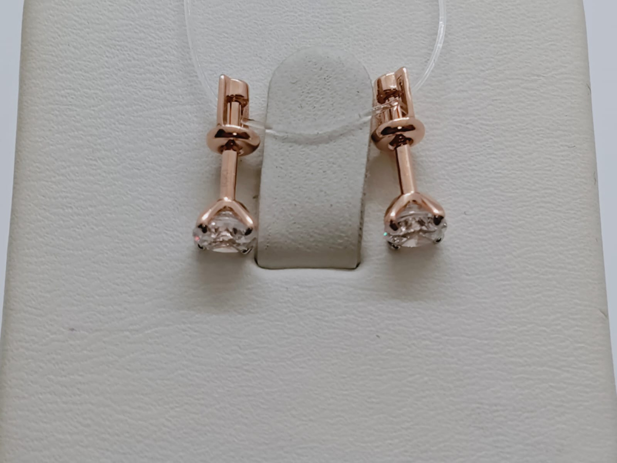 СЕРЬГИ ПУСЕТЫ с камнем (Au 585) СЕРЬГИ ПУСЕТЫ с камнем (Au 585)