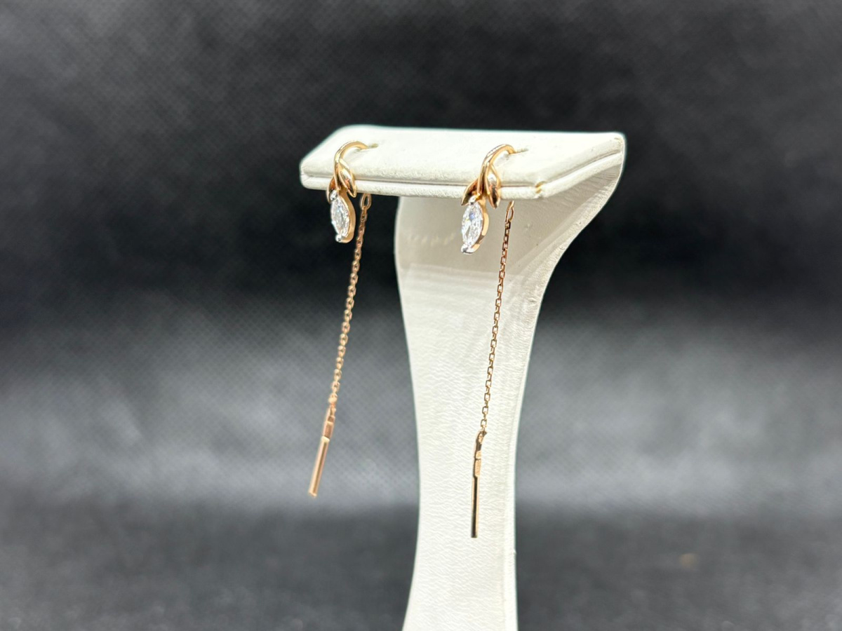 СЕРЬГИ ПРОДЕВКИ с камнем (Au 585)