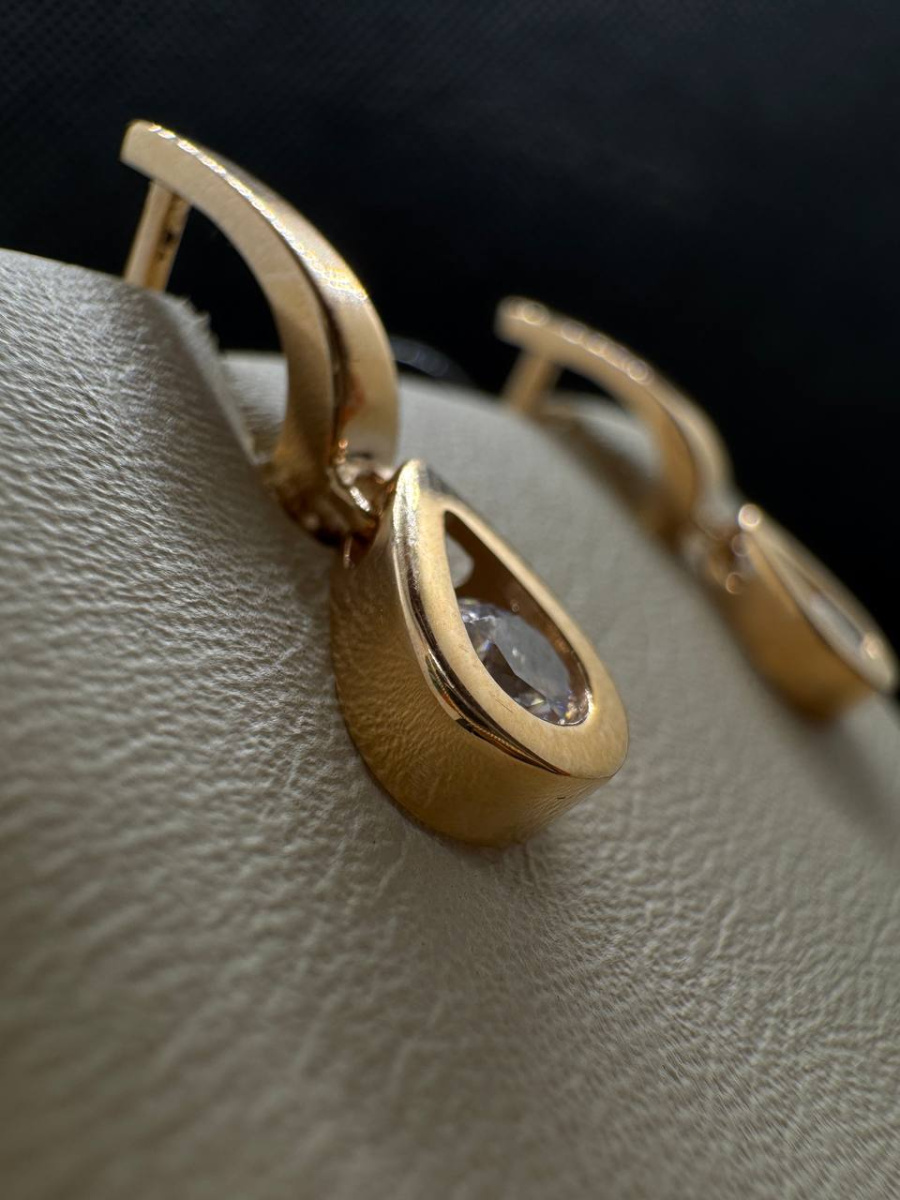 СЕРЬГИ С КАМНЕМ (Au 585)