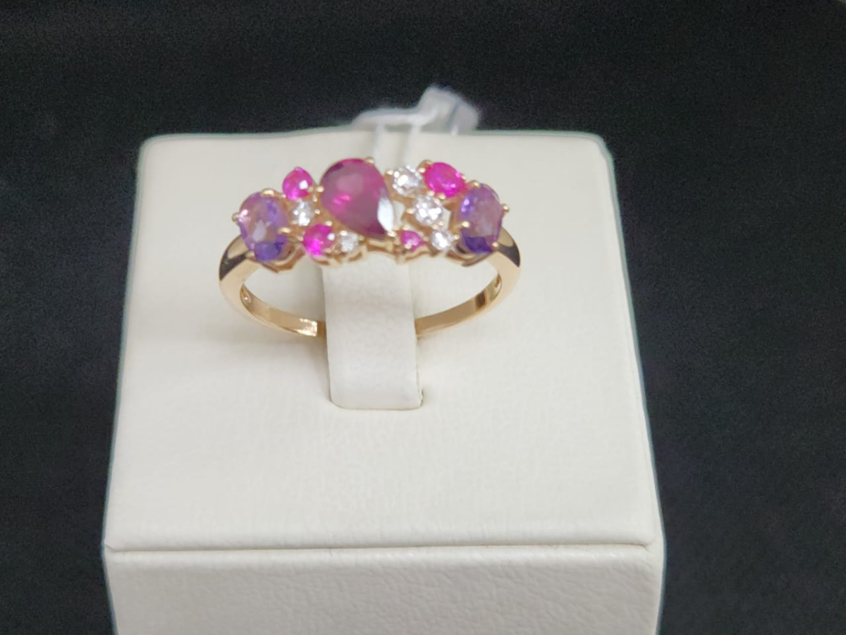 КОЛКМИ585 КОЛЬЦО С КАМНЯМИ (Au 585)