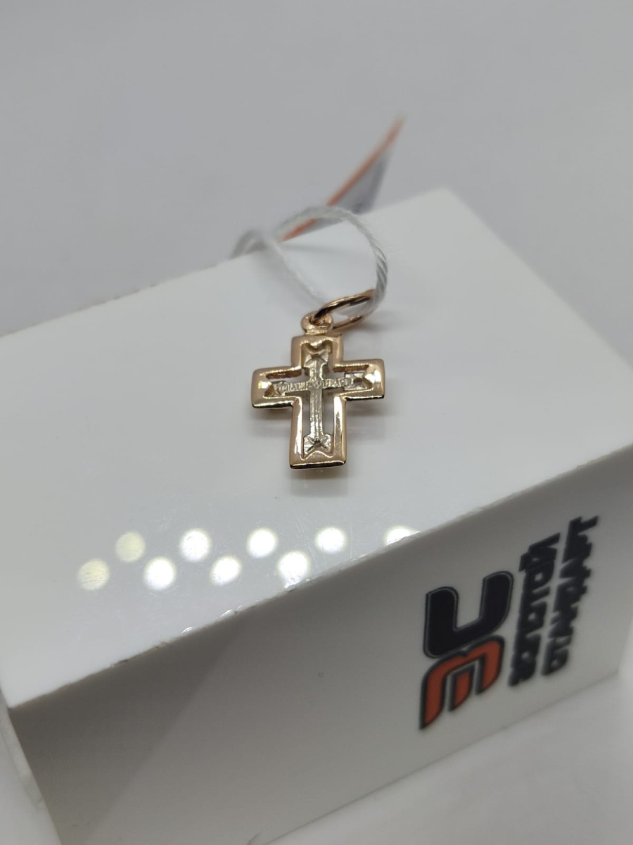 ПОДККИ585 ПОДВЕСКА КРЕСТ С КАМНЯМИ (Au 585)