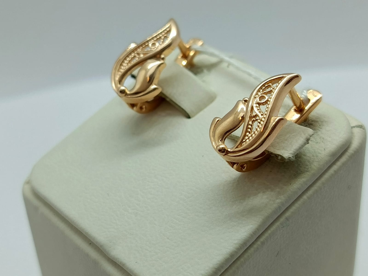 СБКМ585 СЕРЬГИ БЕЗ КАМНЯ (Au 585)