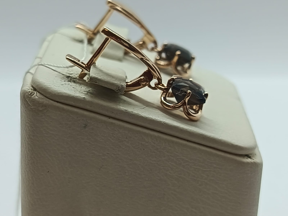 СКМ585 СЕРЬГИ С КАМНЕМ (Au 585)