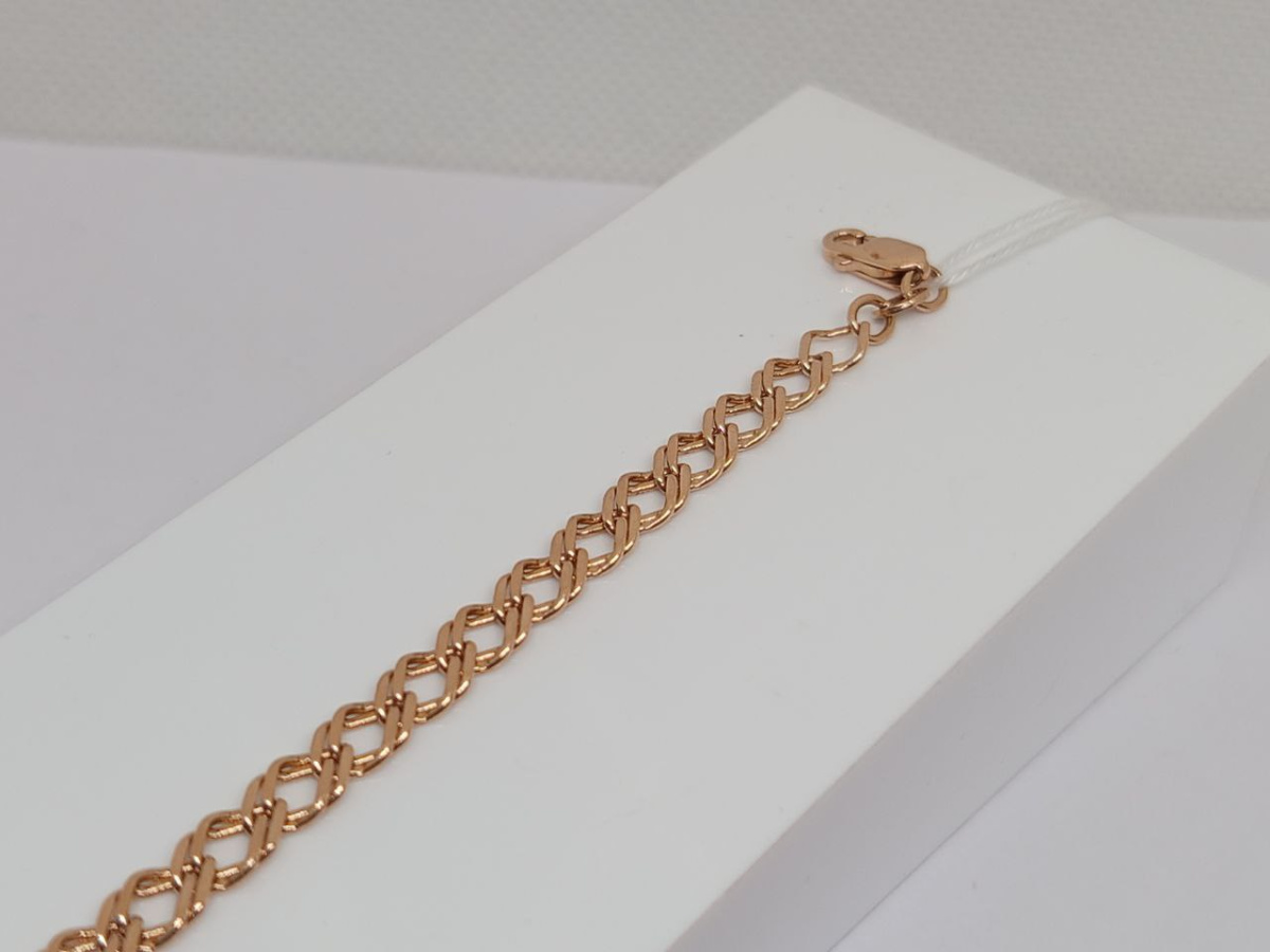 БРАСЛЕТ ПОЛНОВЕСНЫЙ Ромб двойной Au 585