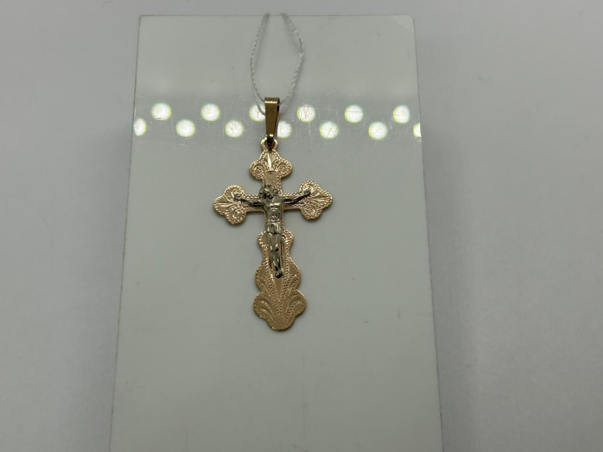 ПОДВЕСКА КРЕСТ без камня (Au 585)