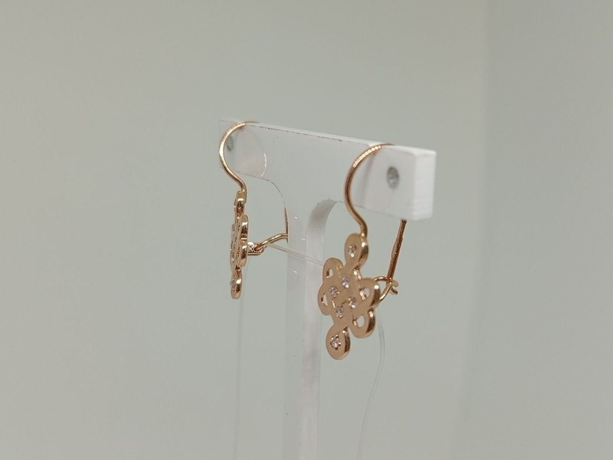 СЕРЬГИ ПЕТЕЛЬКА с камнями (Au 585)