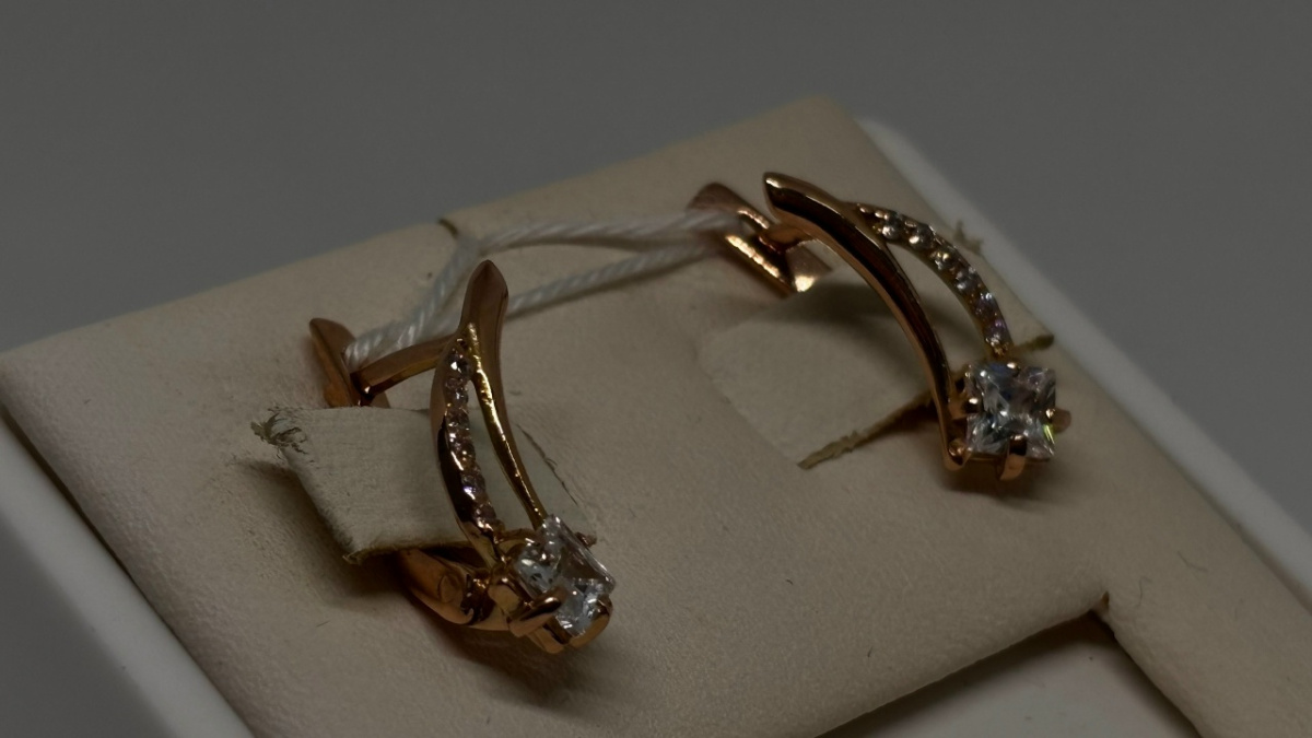 СКМИ585 СЕРЬГИ С КАМНЯМИ (Au 585)