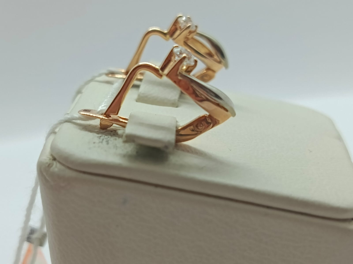 СКМ585 СЕРЬГИ С КАМНЕМ (Au 585)