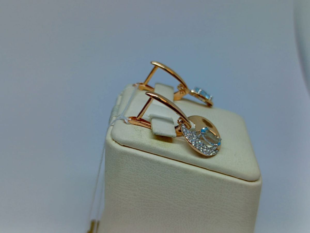 СЕРЬГИ ТОПАЗ с камнями (Au 585)