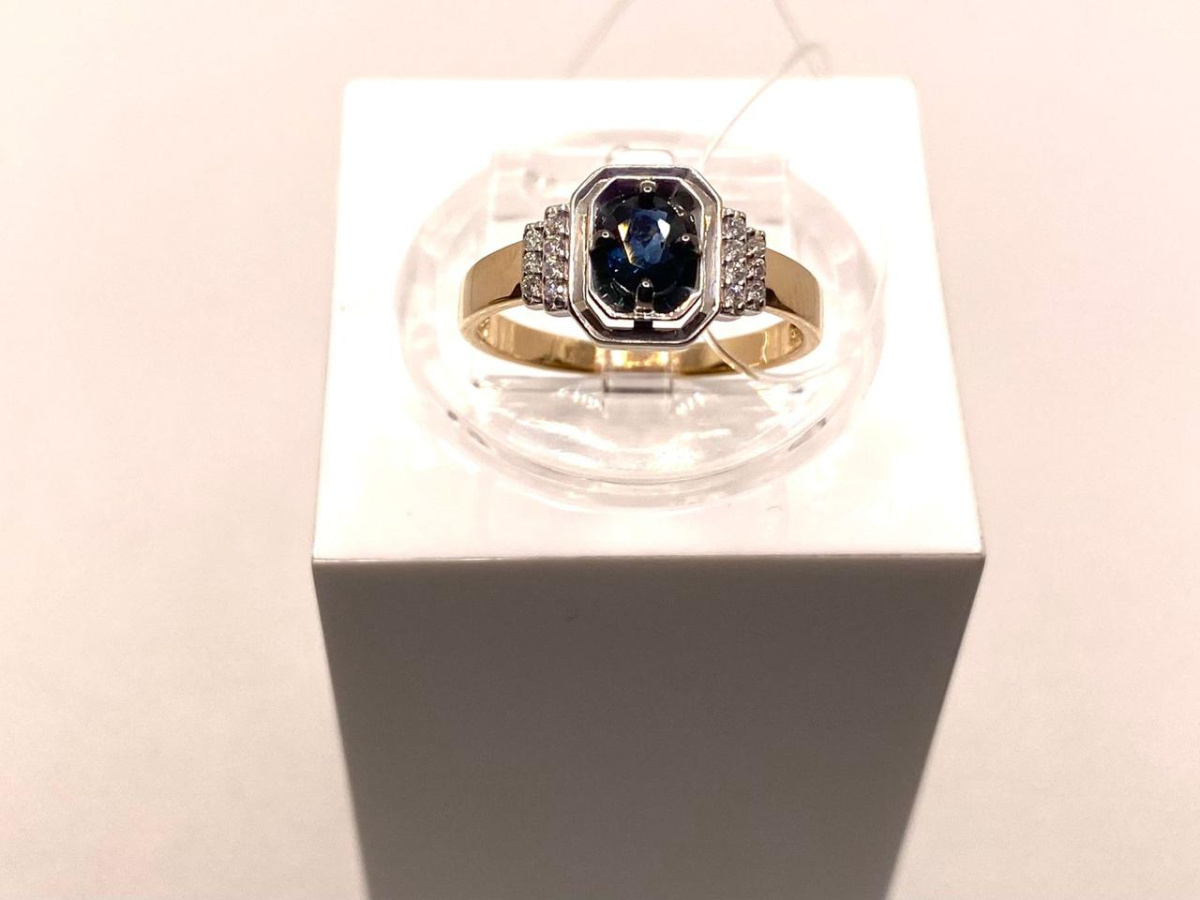 КОЛЬЦО Бриллиант, сапфир (Au 585)