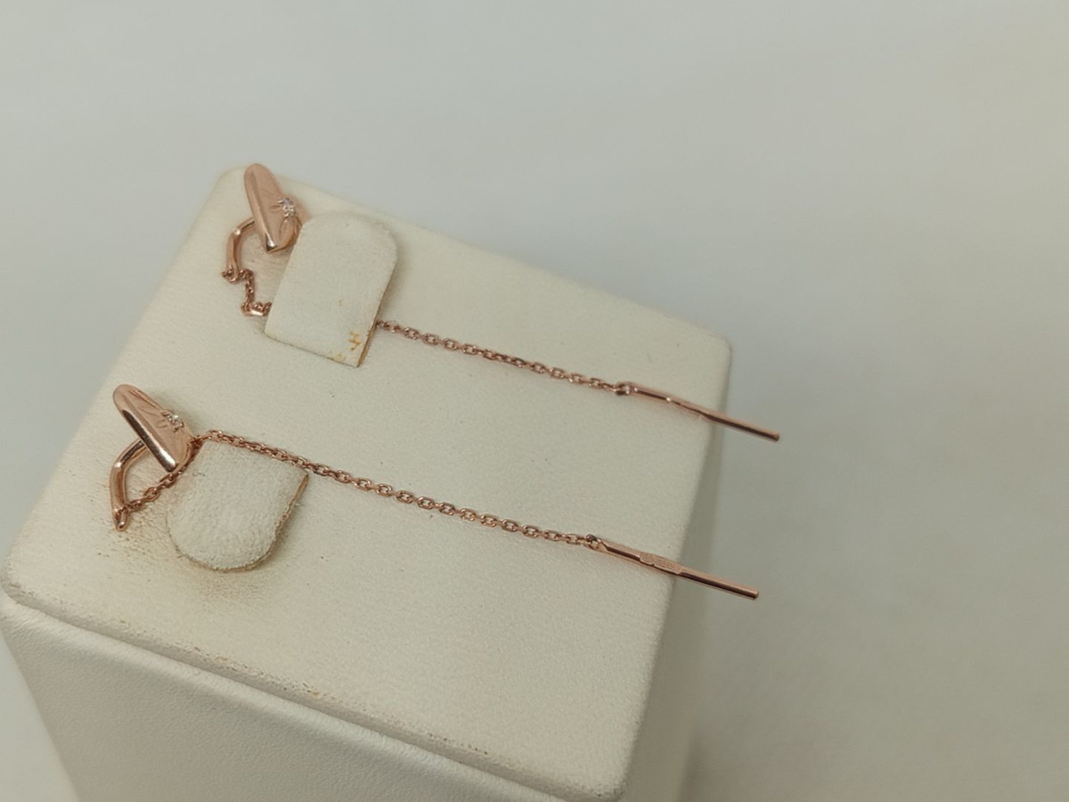 СЕРЬГИ ПРОДЕВКИ с камнем (Au 585)