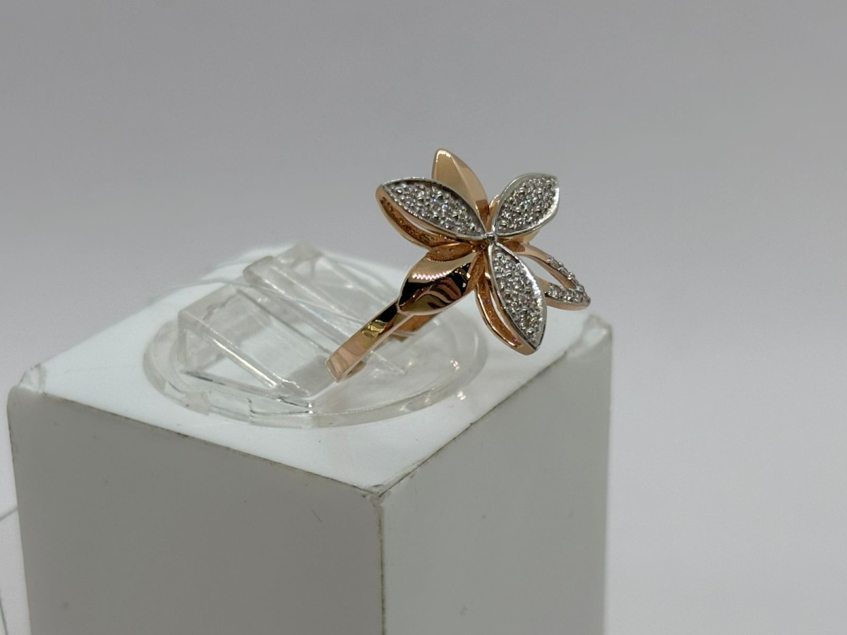 КОЛЬЦО С КАМНЯМИ (Au 585)