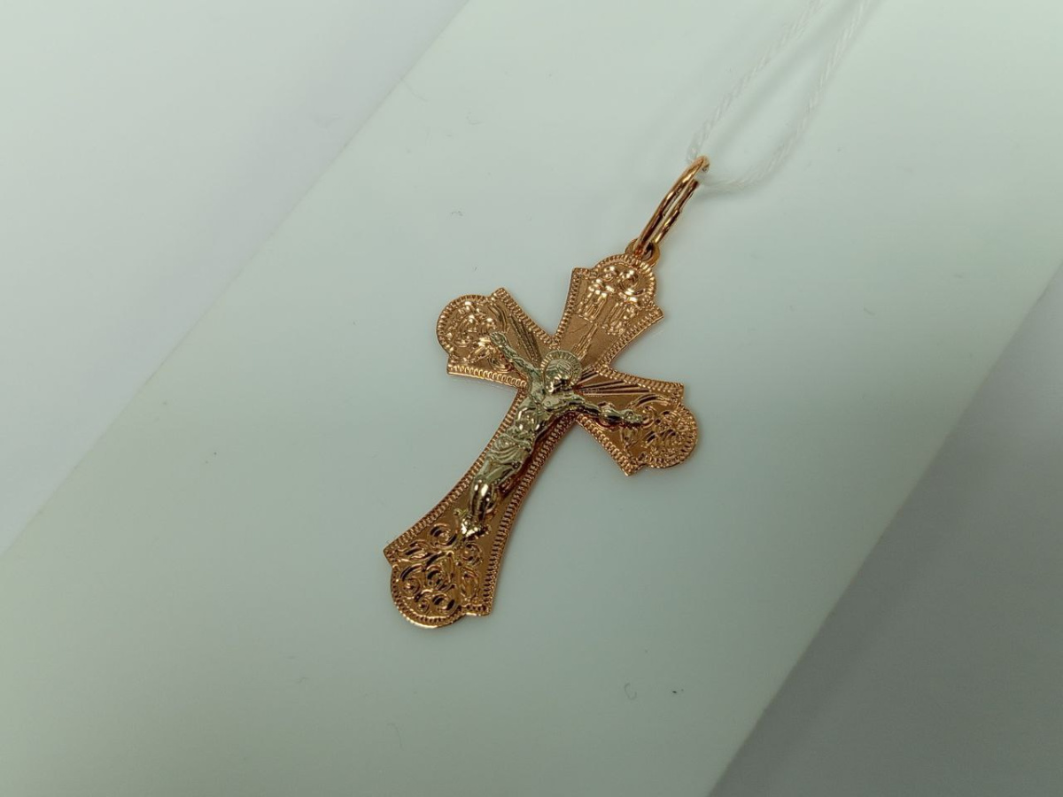 ПОДКБК585 ПОДВЕСКА КРЕСТ БЕЗ КАМНЯ (Au 585)