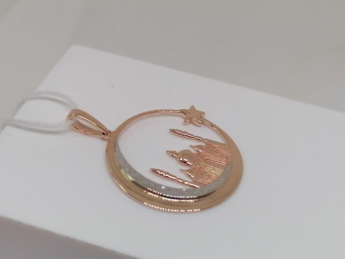 ПОДМБК585 ПОДВЕСКА МЕЧЕТЬ БЕЗ КАМНЯ (Au 585)