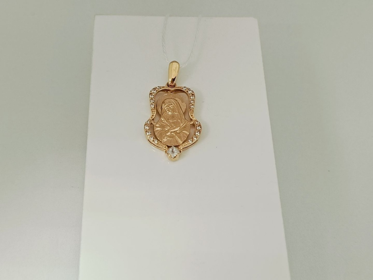 ПОДВЕСКА ИКОНА С КАМНЯМИ (Au 585)