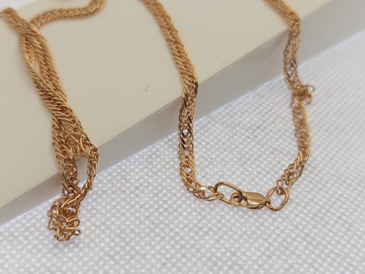 ЦЕПЬ ПУСТОТЕЛАЯ Ромб тройной (Au 585)