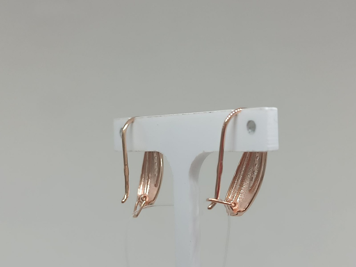 СЕРЬГИ ПЕТЕЛЬКА с камнями (Au 585)